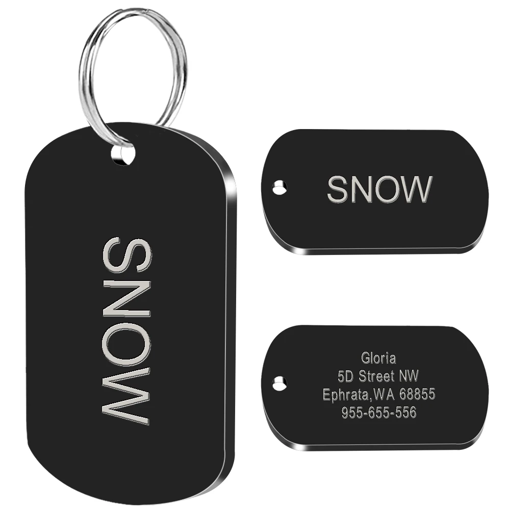 Militare Dog Id Tag In Acciaio Inox Cani Tags Su Misura Personalizzati Tag Id Spedizione Con Incisione Pet Nome Indirizzo Numero Di Telefono 2 Taglia 