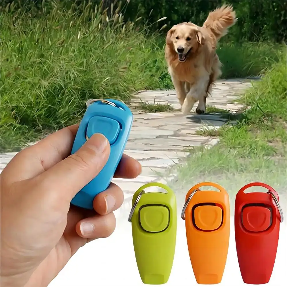 1 Pc Pet Dog Whistle And Clicker Pet Multifunzionale 2-In-1 Clicker Puppy Stop Barking Training Aid Clicker Trainer Portatile