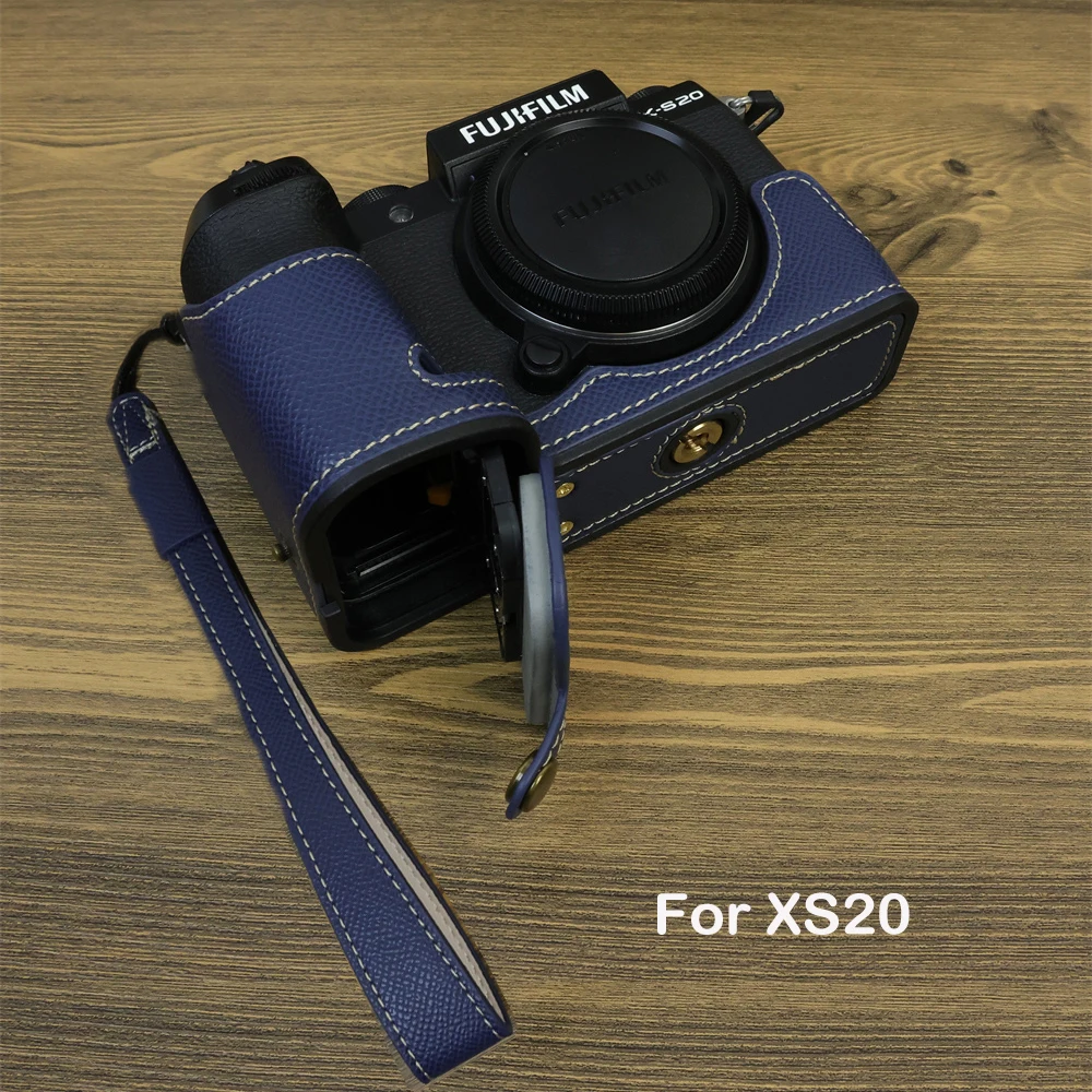 Custodia In Pelle Pu Custodia Per Fotocamera Per Fujifilm Xs20 X-S20 Xs-20 Custodia Protettiva Per Mezzo Corpo Con Cinturino Da Polso