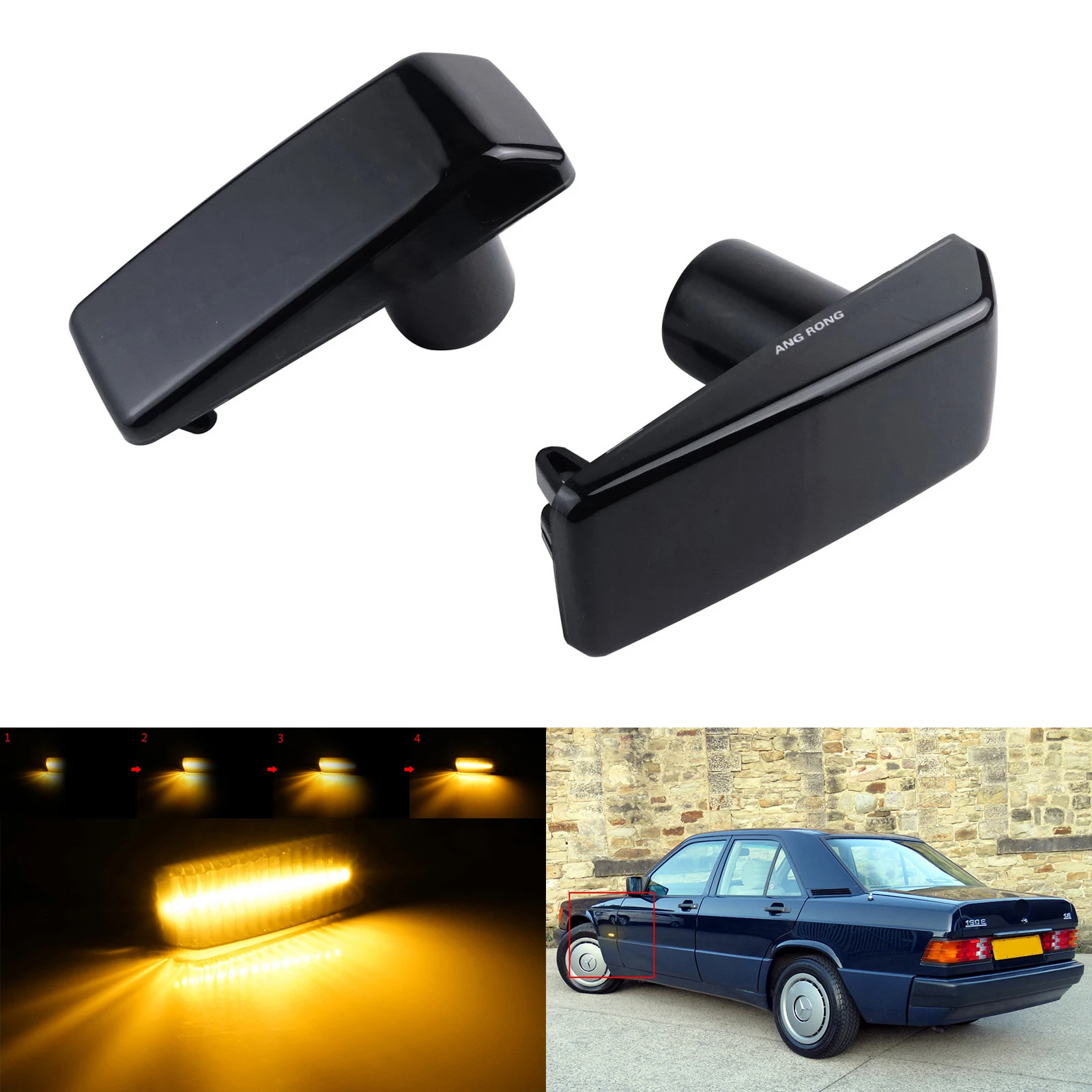 Per Mercedes W201 W202 W124 W140 Indicatore Laterale Dinamico Led Repeater Light Lamp