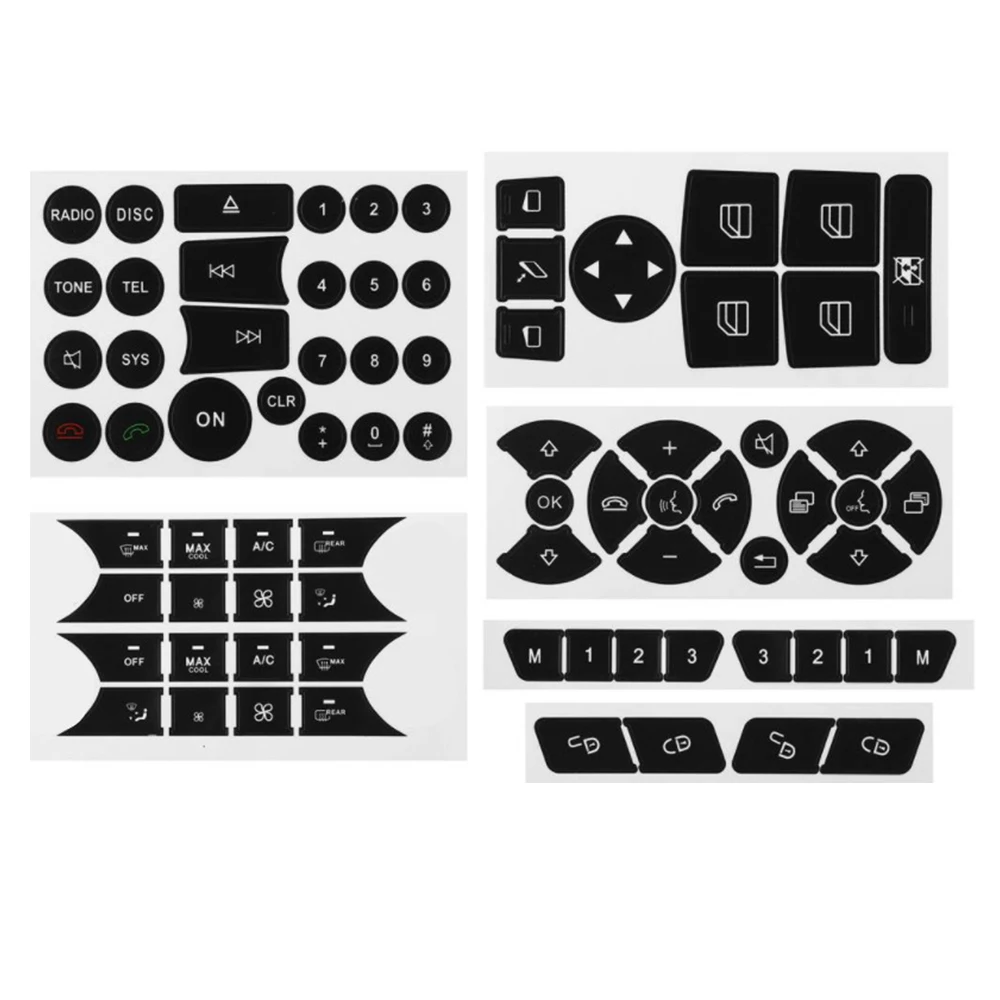 Car Air Condition Ac Control Radio Dash Panel Button Repair Sticker Trim Decal Per Mercedes-Benz W204 C300 2007-2014