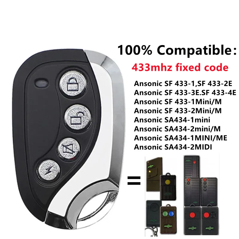 Ansonic 433Mhz Duplicatore Chiave Telecomando Interruttore Porta Sf 433-1 Mini/M Sf 433-2Mini/M Comando Porta Garage