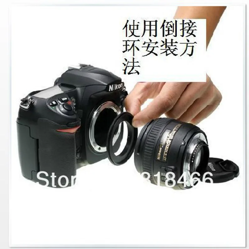 Anello Adattatore Per Obiettivo Inverso Macro Da 62Mm Ai-62 Per Obiettivo Di Montaggio Nikon Af 20Mm F/2.8D Af-S Vr105Mm F/2.8G 60Mm F/2.8G Ed