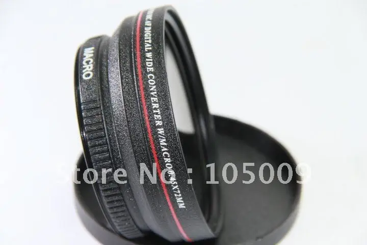 0.45X72Mm Grandangolare Con Obiettivo Di Conversione Macro Per 72Mm Canon Nikon Pentax Fuji Olympus Black