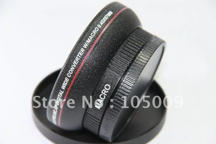 0.45X67Mm Grandangolare Con Obiettivo Di Conversione Macro Per 67Mm Canon Nikon Pentax Fuji Olympus Black