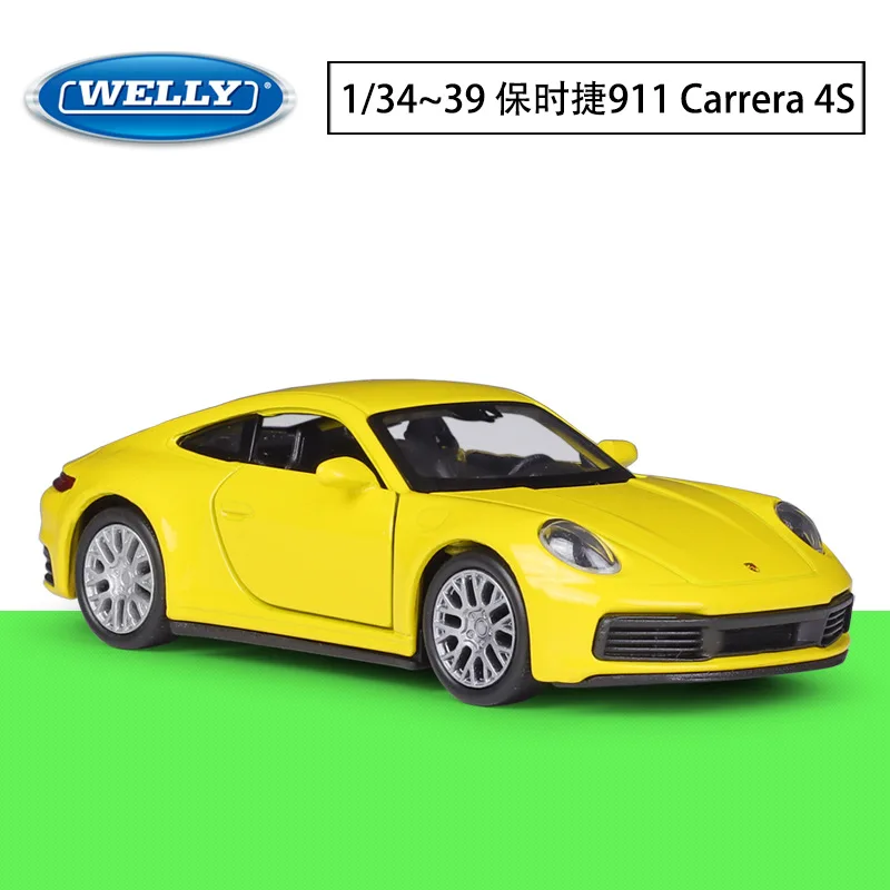 Welly 1:36 Porsche 911 Carrera 4S Simulazione Modello Di Auto In Lega Giocattolo A Strappo