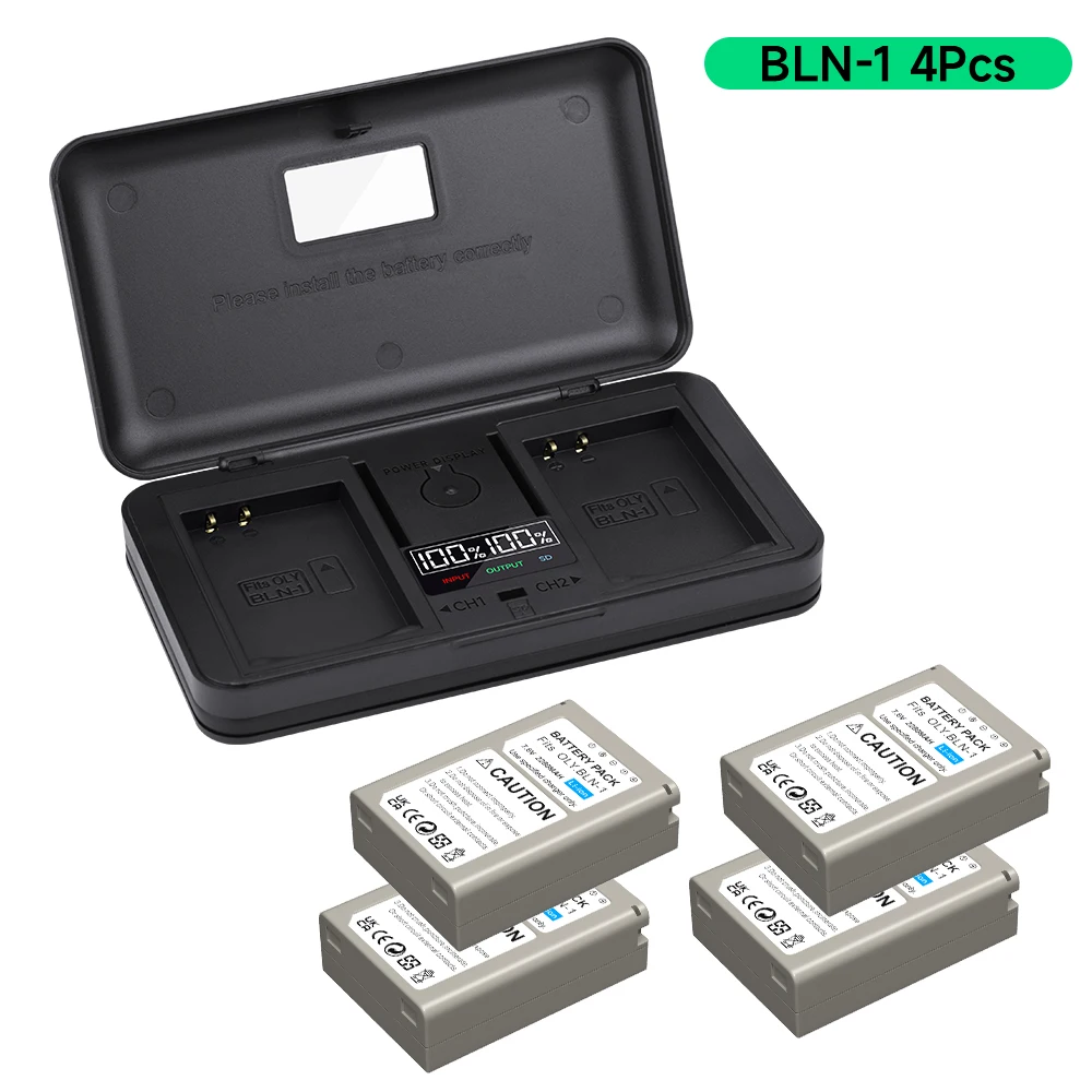 Batteria Palo Bln-1 Ps-Bln1 E Doppio Caricatore Usb Per Fotocamera Olympus Om-D E-M1, Olympus Pen F, Om-D E-M5, Pen E-P5, Om-D