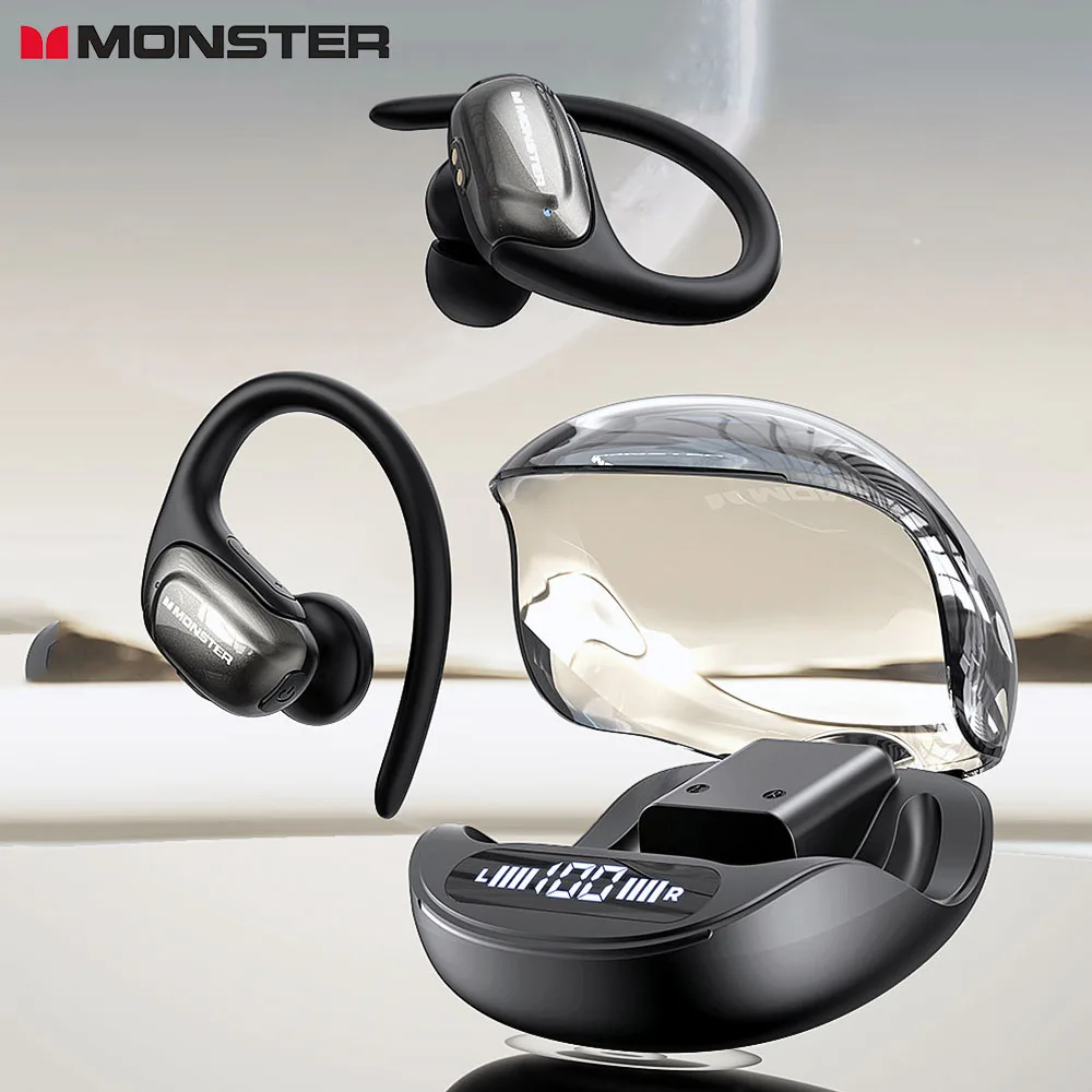 Monster Isport Lite 202 Sport Wireless Auricolare Cuffie Bluetooth Stereo Bass Running Auricolari Con Microfono Gancio Per L'Orecchio Impermeabile