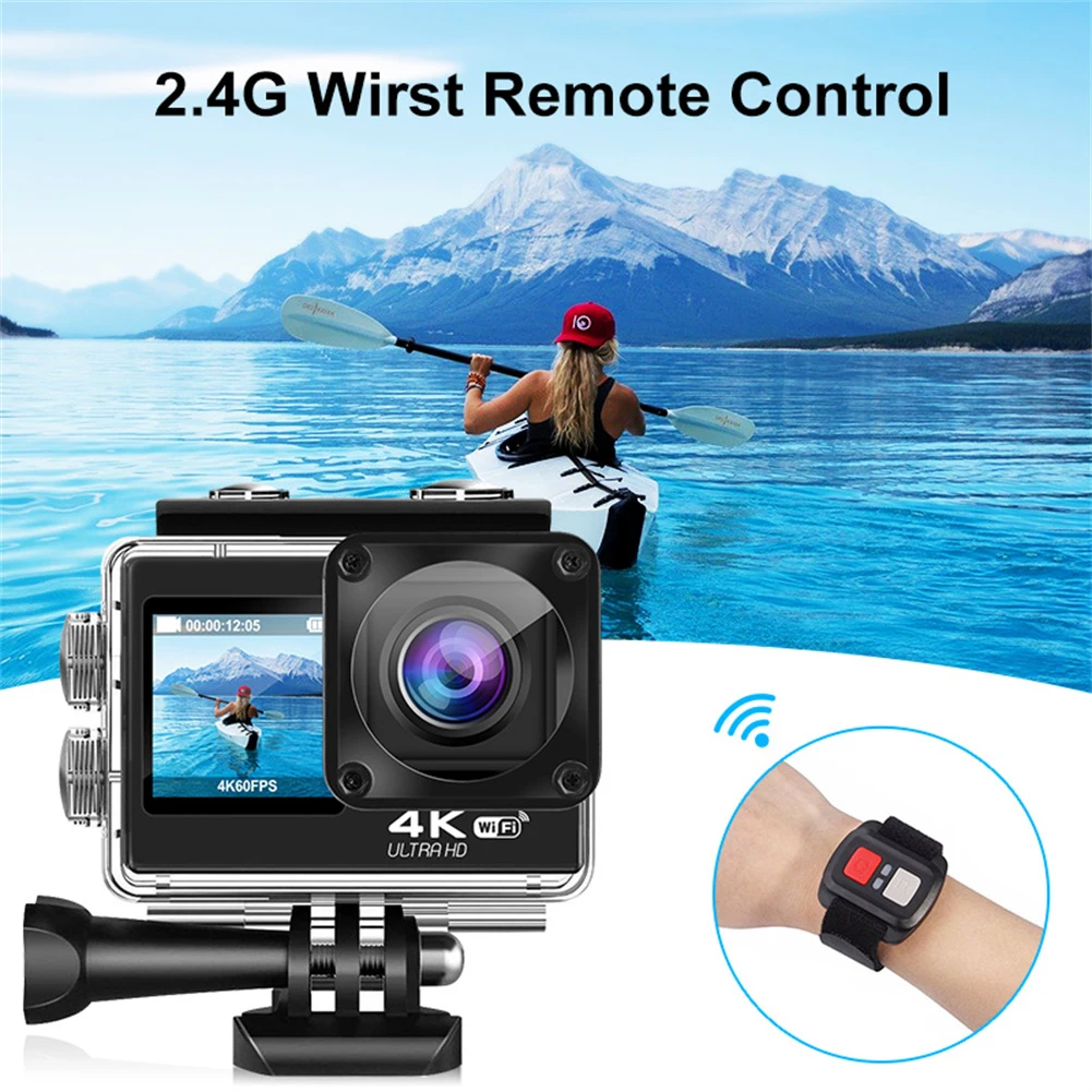 4K Action Camera 30Fps 24Mp Wifi Action Camera 170 ° Grandangolare Casco Impermeabile Cam Videocamere Sportive Sport All'Aria Aperta Immersioni