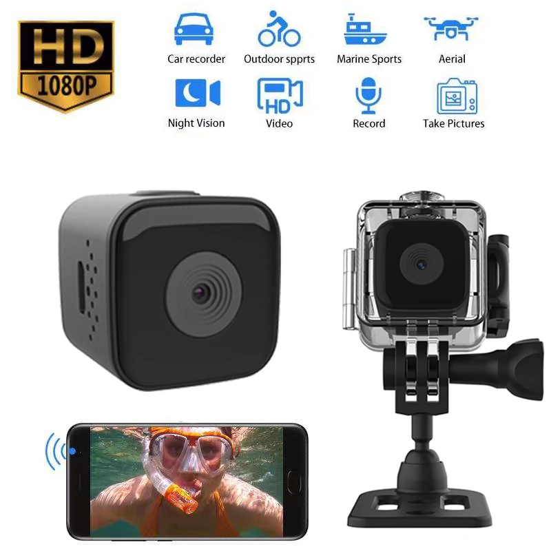 Sq28 Mini Fotocamera Azione Esterna 30M Subacquea Impermeabile Mini Videocamera Sport Dv Bicicletta Moto Moto Video Cam