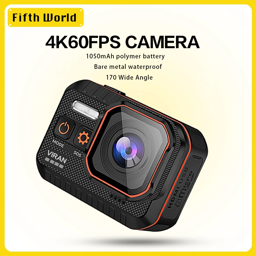 Viran Action Camera 4 K60Fps Wifi Telecomando 30M Impermeabile 170 ° Grandangolare Action Camera Dash Cam Go Sport Camera Pro