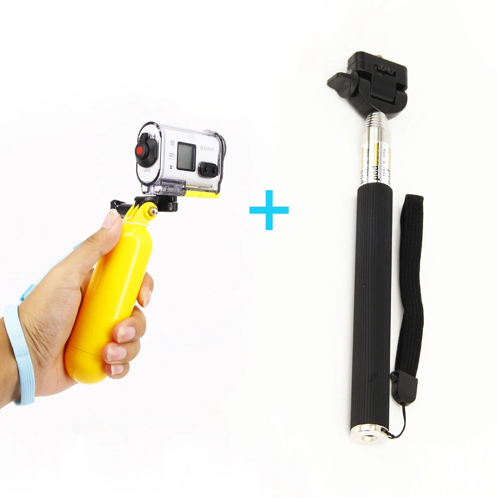 Grip Galleggiante + Esteso Monopiede Per Sony Action Cam Accessori Kit Per Sony Fdr-X1000V Hdr-As30V Hdr-As100V Hdr-Az1 As200V