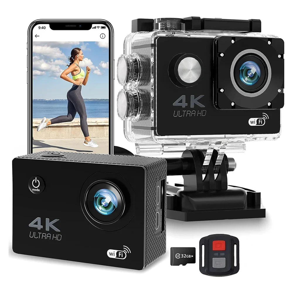 2.0 "Action Camera Ultra Hd 4K 30Fps Wifi Telecamere Subacquee Casco Impermeabile Telecamere Di Registrazione Video Per Biciclette Cam Sportiva All'Ap