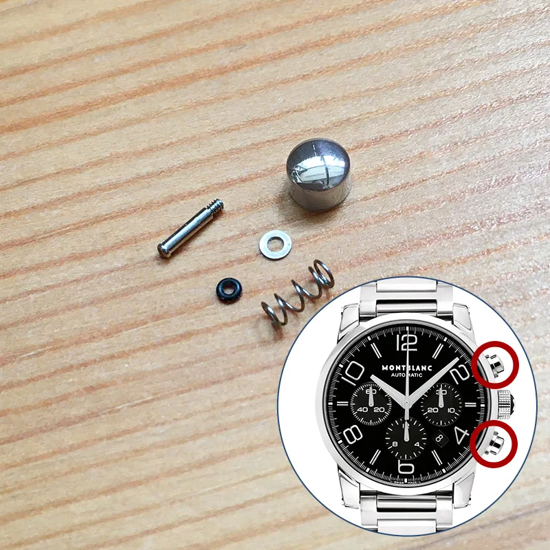 Pulsante Di Spinta In Acciaio Per Orologio Da Uomo Automatico Montblanc Timewalker Cronografo 43Mm