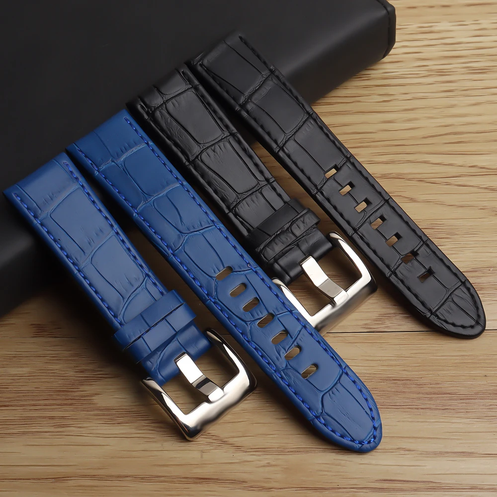 Nuovo Cinturino Per Cinturino In Vera Pelle Per Montblanc/Star/36065/ Timewalker Sostituzione 22Mm Bracciale Da Uomo Blu