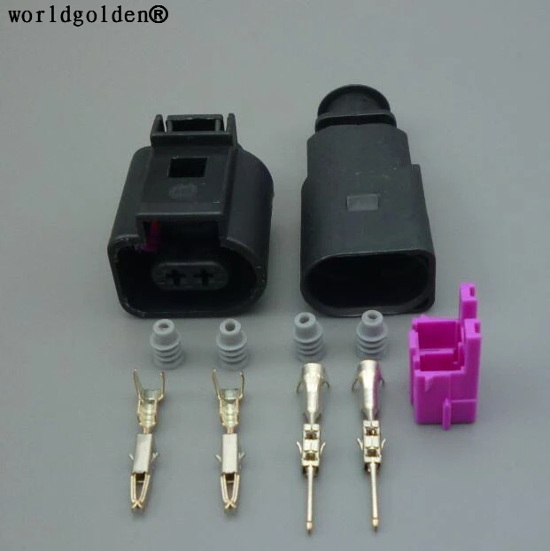 Worldgolden 2 Pin Way 1.5Mm 1J0973802 1J0973702 Auto Temp Sensor Plug Deflation Valve Plug Connettore Filo Elettrico Impermeabile