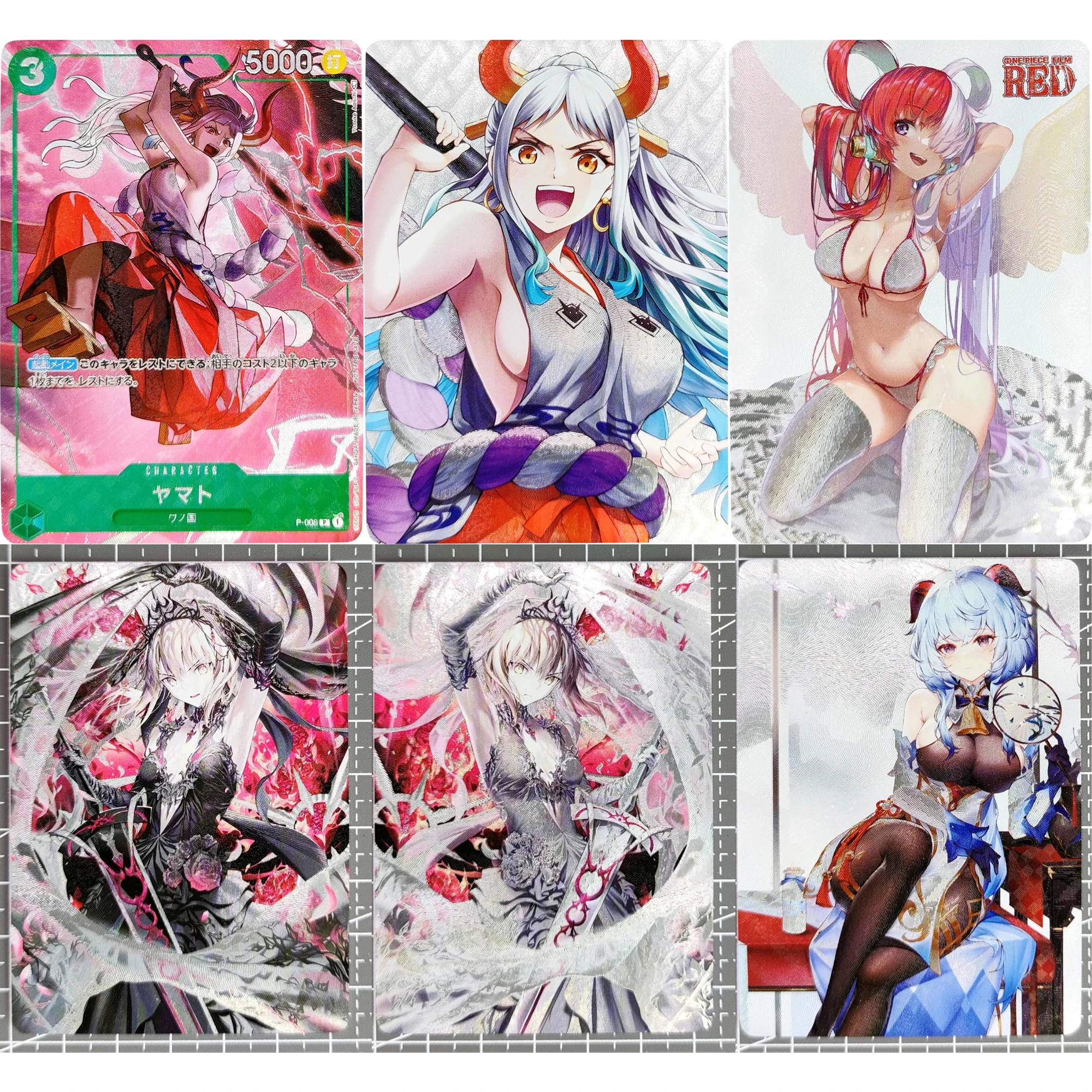 12 Modelli Collezione Anime Flash Cards Yamato Uta Giovanna Of Arc Ganyu One Piece Fgo Kawaii Gift Toys Anime Game Collection Cards