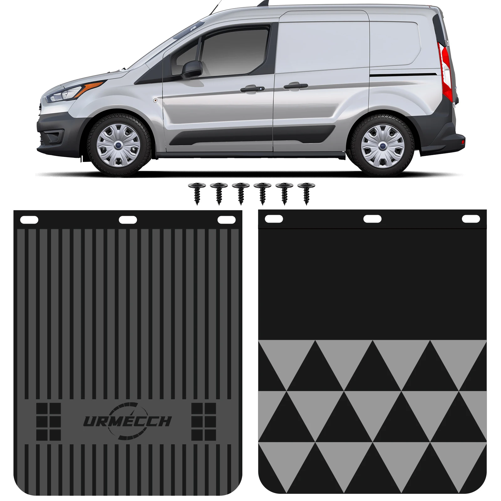 2 Pz 15 "X 12" 6Mm Paraspruzzi In Gomma Paraspruzzi Parafango Parafango Per Ford Transit Courier Tourneo Nugget Camper Camper Van 4X4