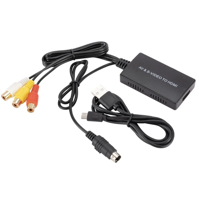 Adattatore Convertitore Vdieo Audio S-Video Convertitore Av Svideo A Hdmi H55F Cvbs Compatibile Con Wii, Ps One, Ps2, Ps3, Ecc