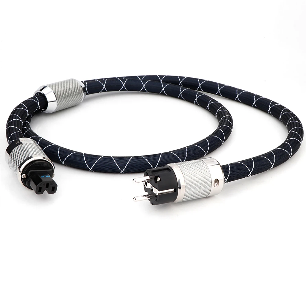 Hifi Schuko Furutech Ncf Nanoflux Cavo Di Alimentazione Rodio Fibra Di Carbonio Febbre Eu/Us/Au Cavo Di Alimentazione Ca Fi-E50 Fi-50 (R) Spina 1.8M