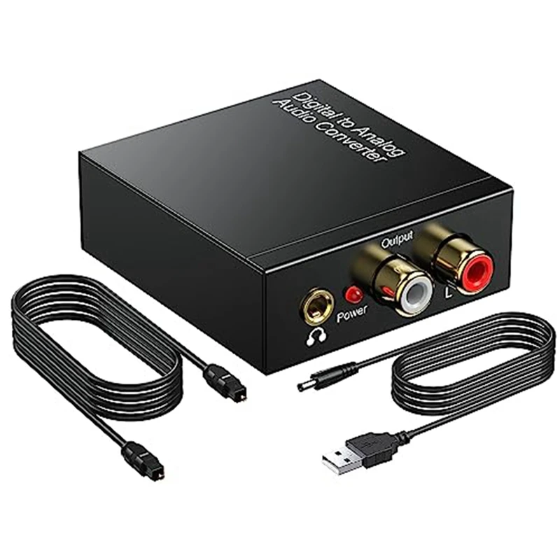 Convertitore Audio Da Digitale A Analogico Dac 192Khz, Adattatore Da Ottico Toslink A 3.5Mm Per Sistema Home Theater Dvd Ps 4 Hd Durevole