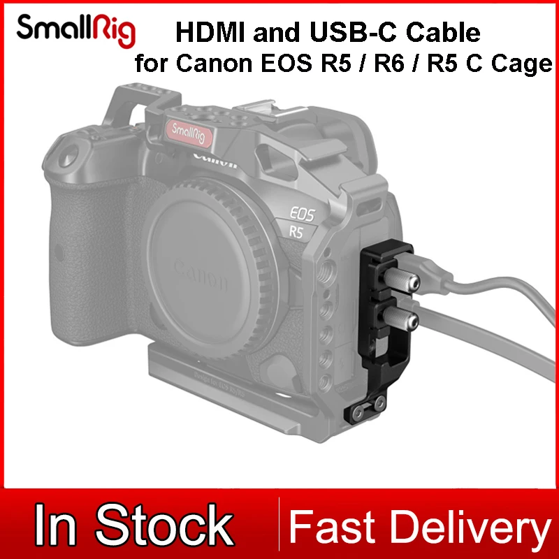 Smallrig Hdmi-Compatibile E Usb-C Morsetto Per Cavo Per Canon Eos R5 / R6 / R5 C Cage 2981B