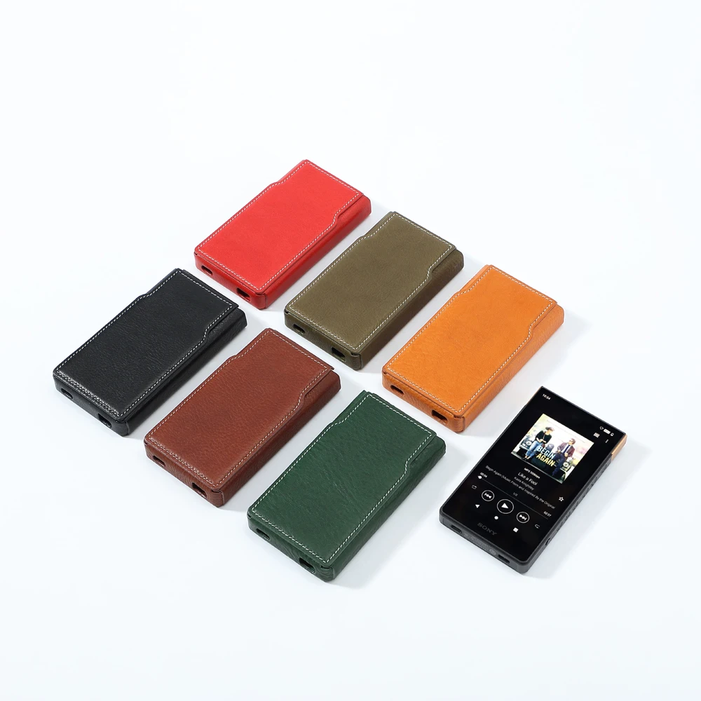 Custodia Protettiva In Vera Pelle Per Sony Walkman Nw-Zx700 Nw-Zx706 Nw-Zx707