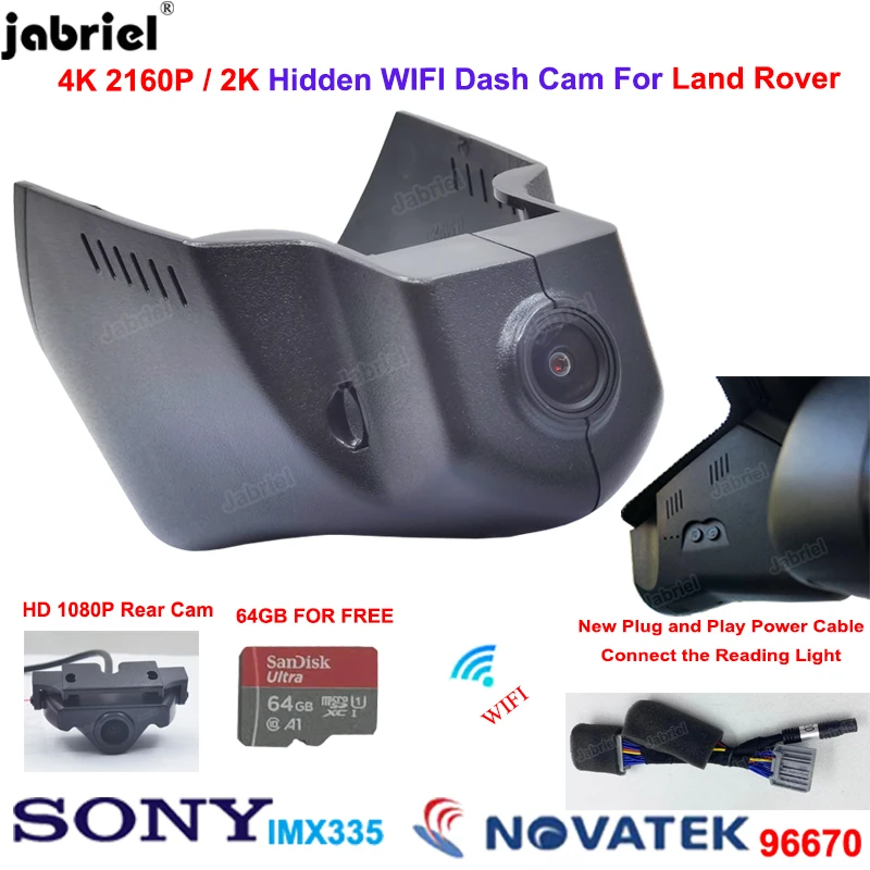 4K Car Dvr Dash Cam Fotocamera Anteriore E Posteriore Per Land Rover Discovery Sport 2015 -2022 Per Jaguar Xe Xel Xf Xfl F-Pace Dashcam 2K