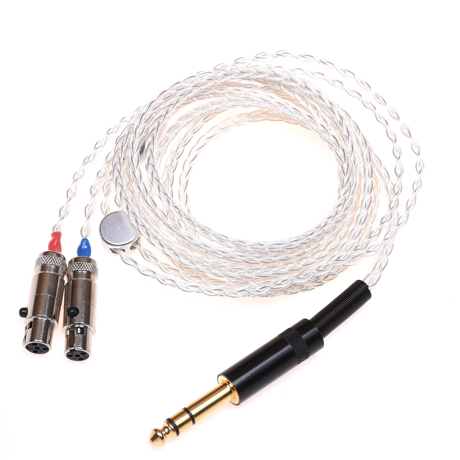 1/4 6.35Mm 3M(10 Piedi) Hi-End 8 Core 5N Cavo Di Aggiornamento Cuffia Placcato Argento Per Zmf Eikon Auteur Audeze Lcd-4 Lcd-X
