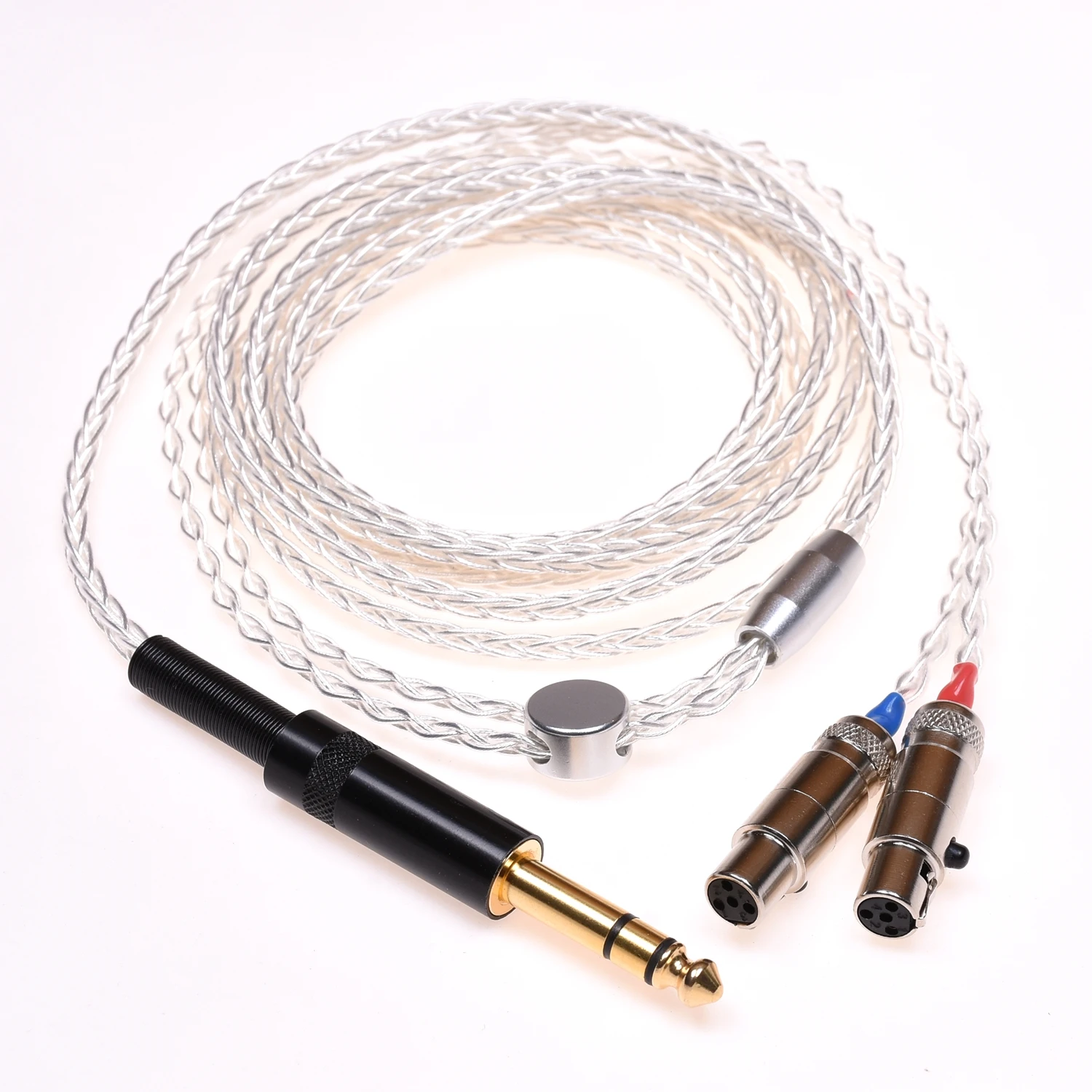 1/4 6.35Mm 1.2M(4 Piedi) Hi-End 8 Core 5N Cavo Di Aggiornamento Cuffia Placcato Argento Per Zmf Eikon Auteur Audeze Lcd-4 Lcd-X