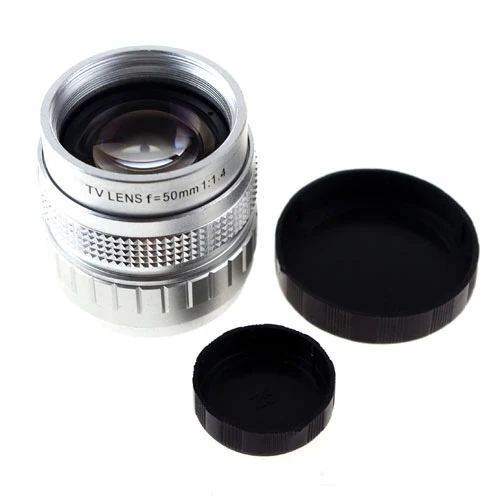 10 Pz 50 Mm F1.4 Lens Tv Per Sony Nex/Panasonic/Olympus Mft M4/3 E Fuji Fx Camera Argento Colore Nero