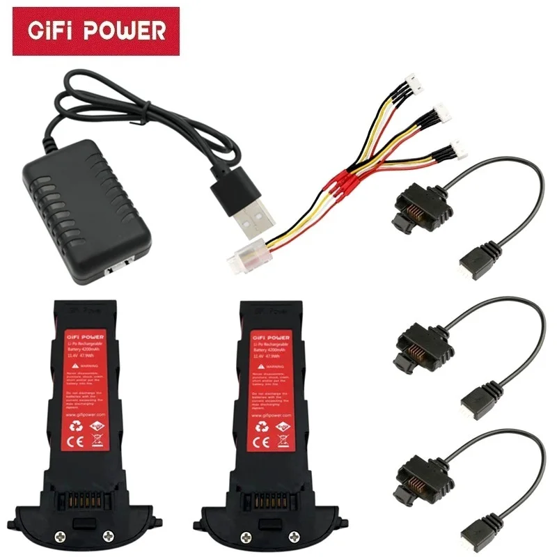 Set Di Caricabatterie Gifi 11.4V 4200Mah Per Hubsan H117S Zino Pro Gps Rc Fpv Racing Camera Drones Quadcopter Parti Batteria 11.4V