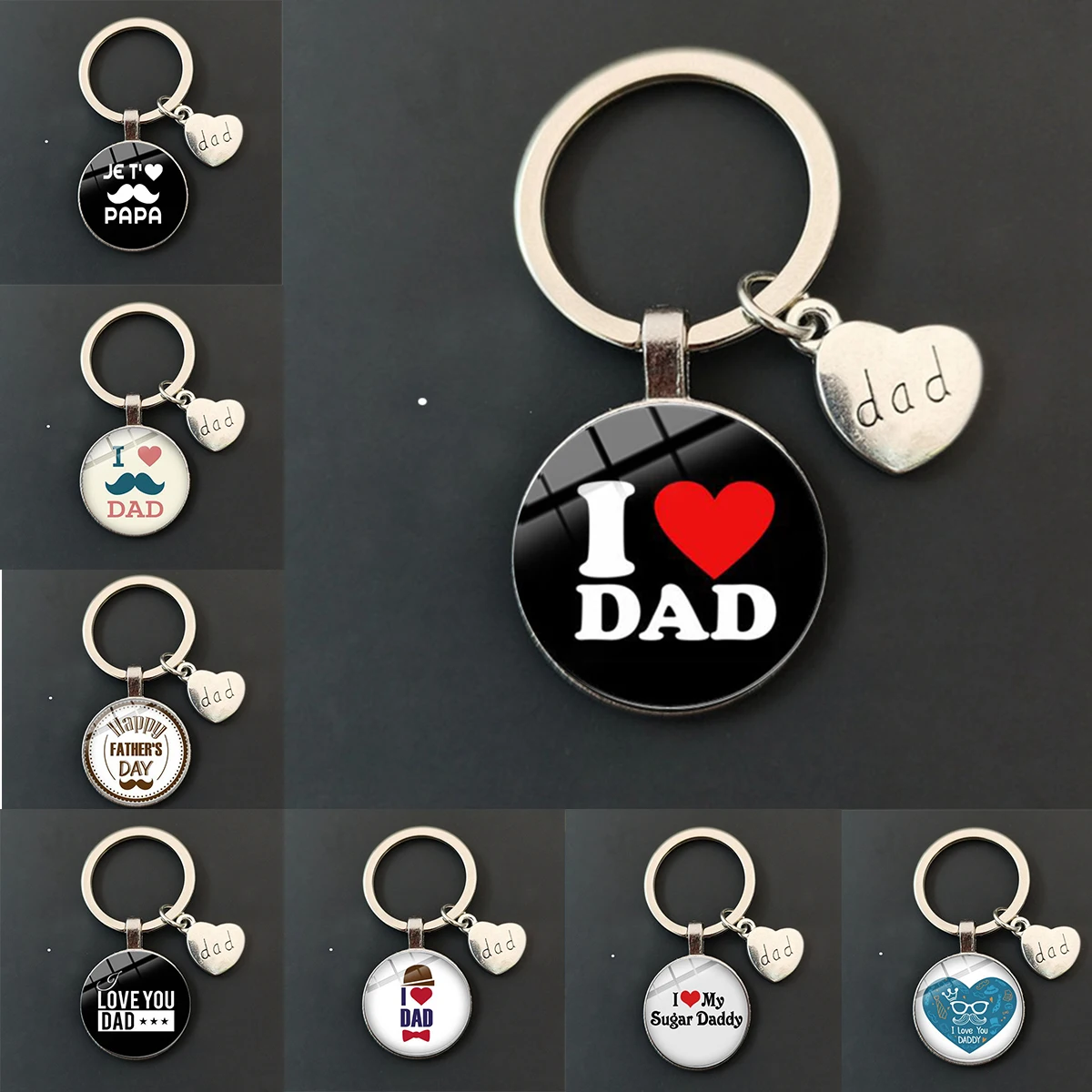 Super Papá Llavero Colgante Llavero De Cúpula De Vidrio Mi Papá Es Un Superhéegg Llavero De Vidrio Wgdo Regalo Del Día Del Pa