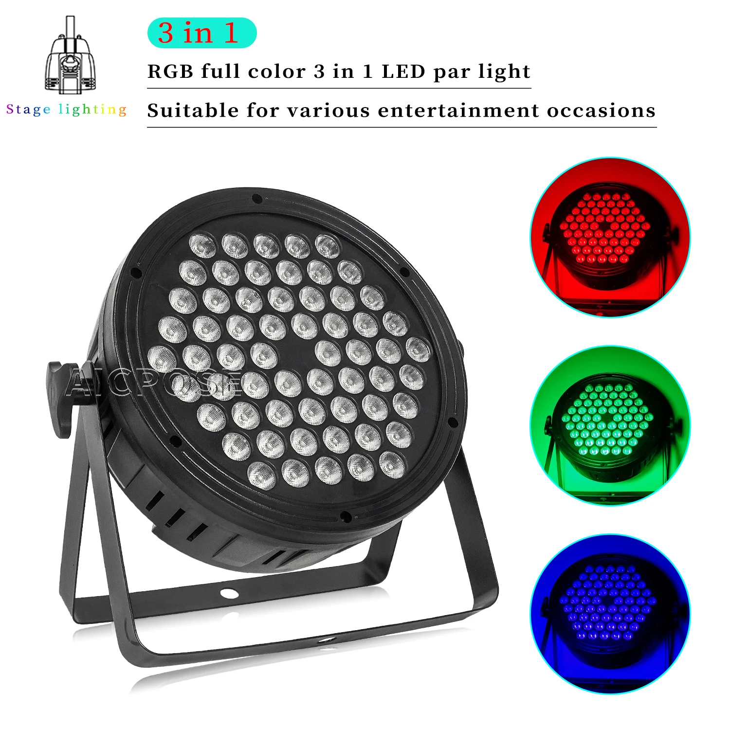 60X3W Rgb 3 In1 Led Pap Light Dmx512 Control Party Wedding Lighting Professional Dj Disco Equipment Stage Decoration Lighting