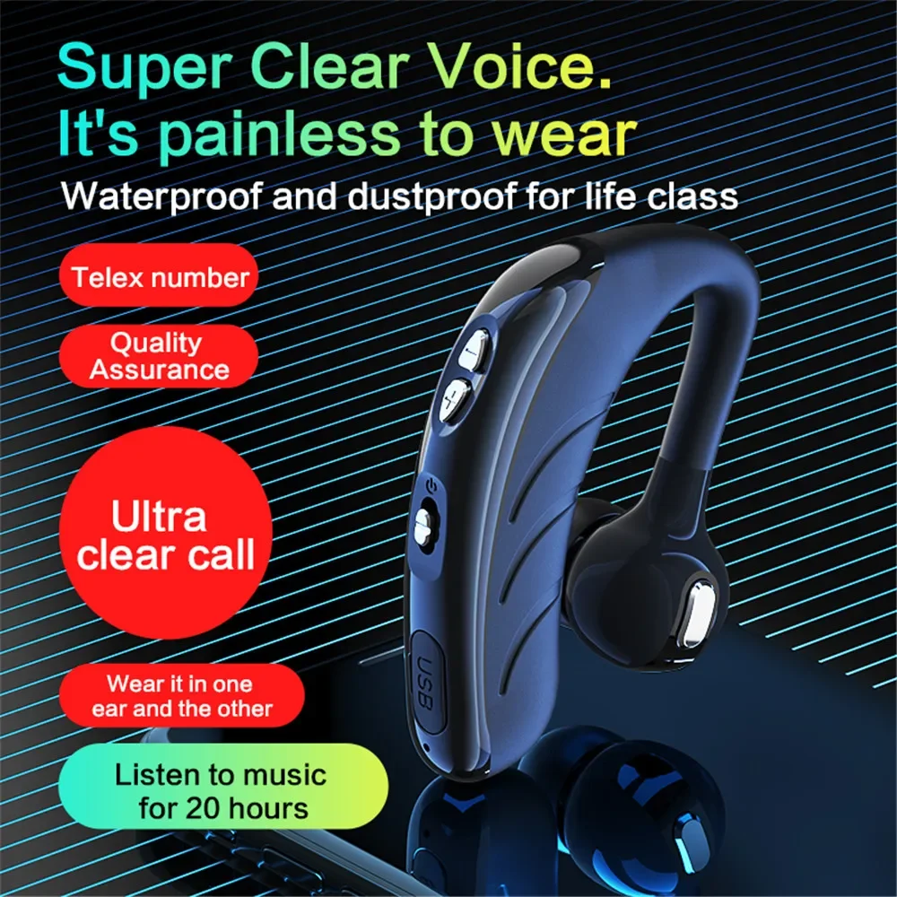 Nuovo Auricolare Bluetooth Wireless V9 Con Hifi Stereo Hd Mic Cuffie Vivavoce Cuffie Stereo Per Auricolari Samsung Iphone Xiaomi