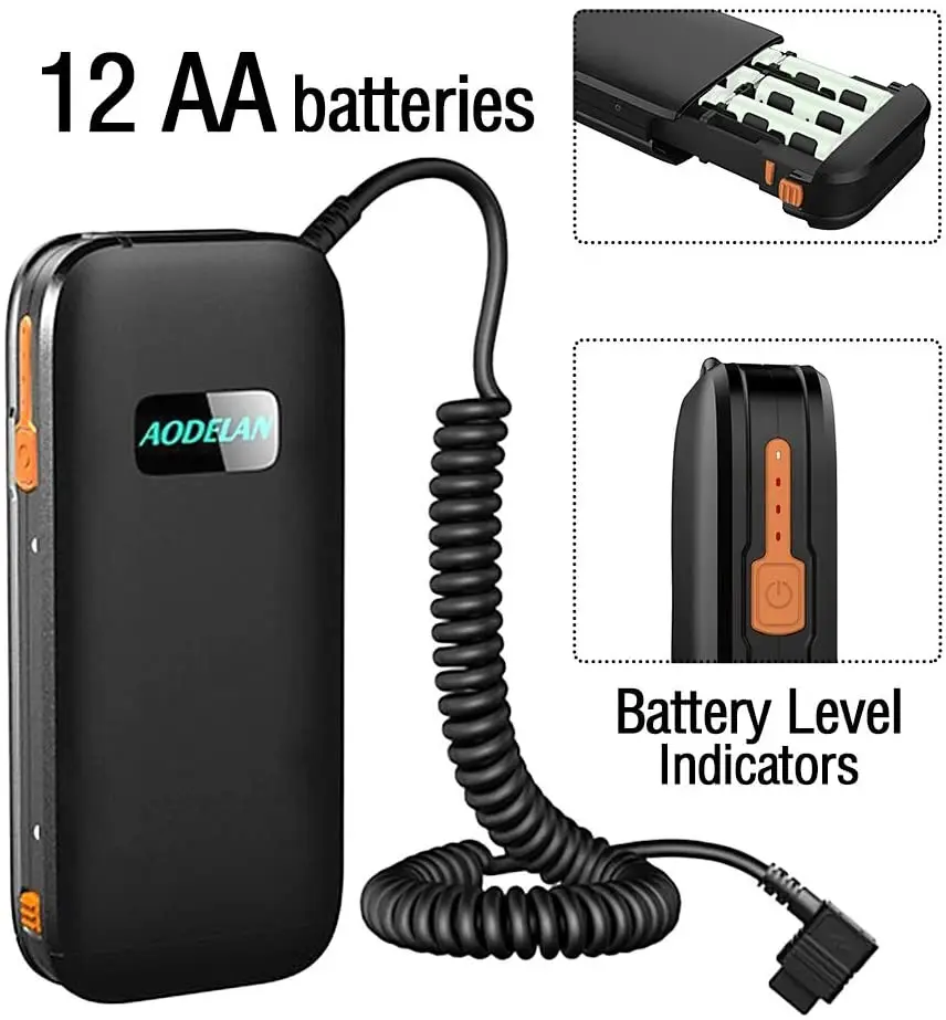 Aodelan Batteria Flash Esterna Batteria Power Bank Per Canon El-1, 600Ex Ii-Rt, 600Ex-Rt, 580Ex 580Ex Ii, 550Ex,Mr-14Ex