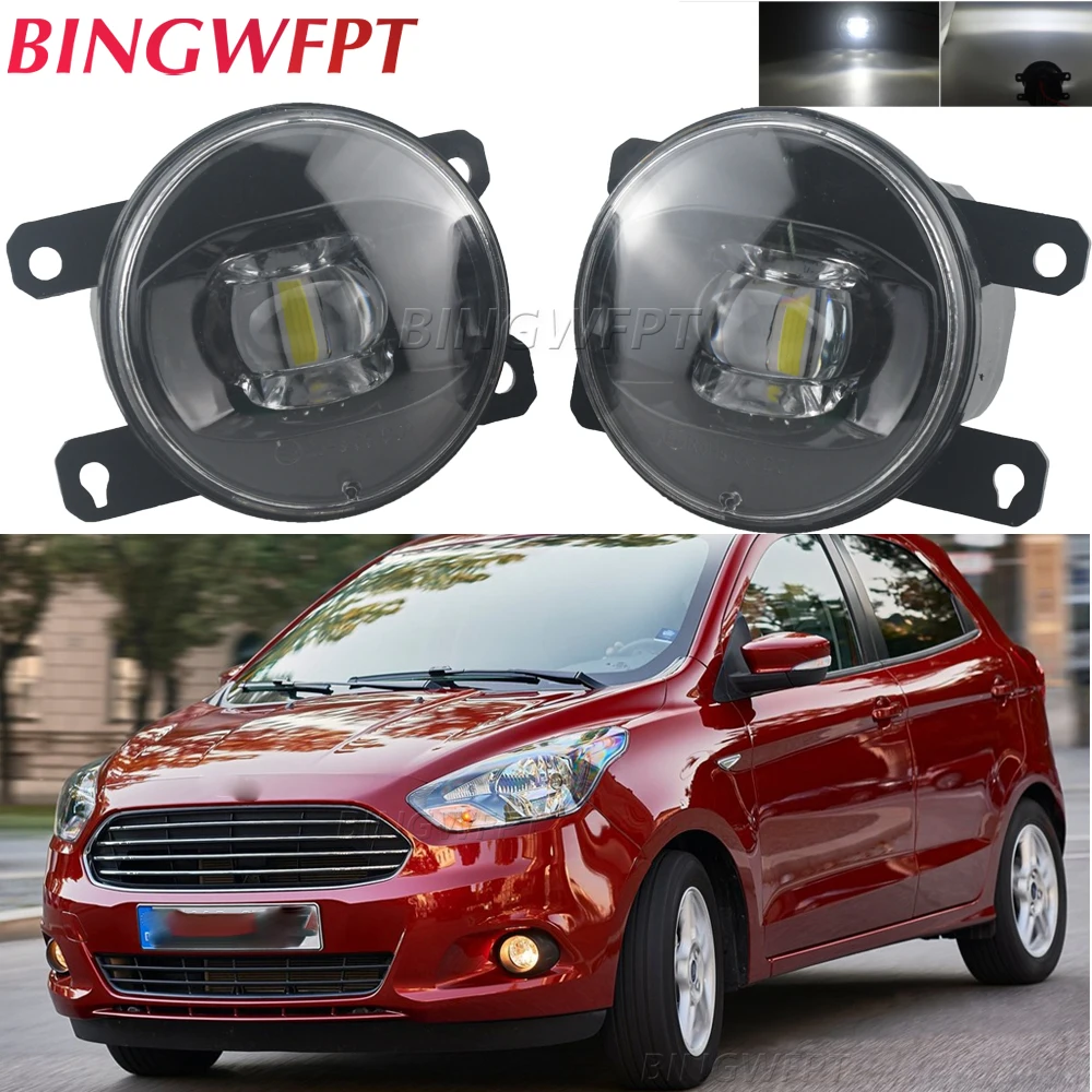 2 Pz Per Ford Figo Ka Ka + Figo 2015 2016 2017 2018 -2020 Car-Styling Anteriore Fendinebbia Led Fendinebbia Drl H11 12V Fendinebbia