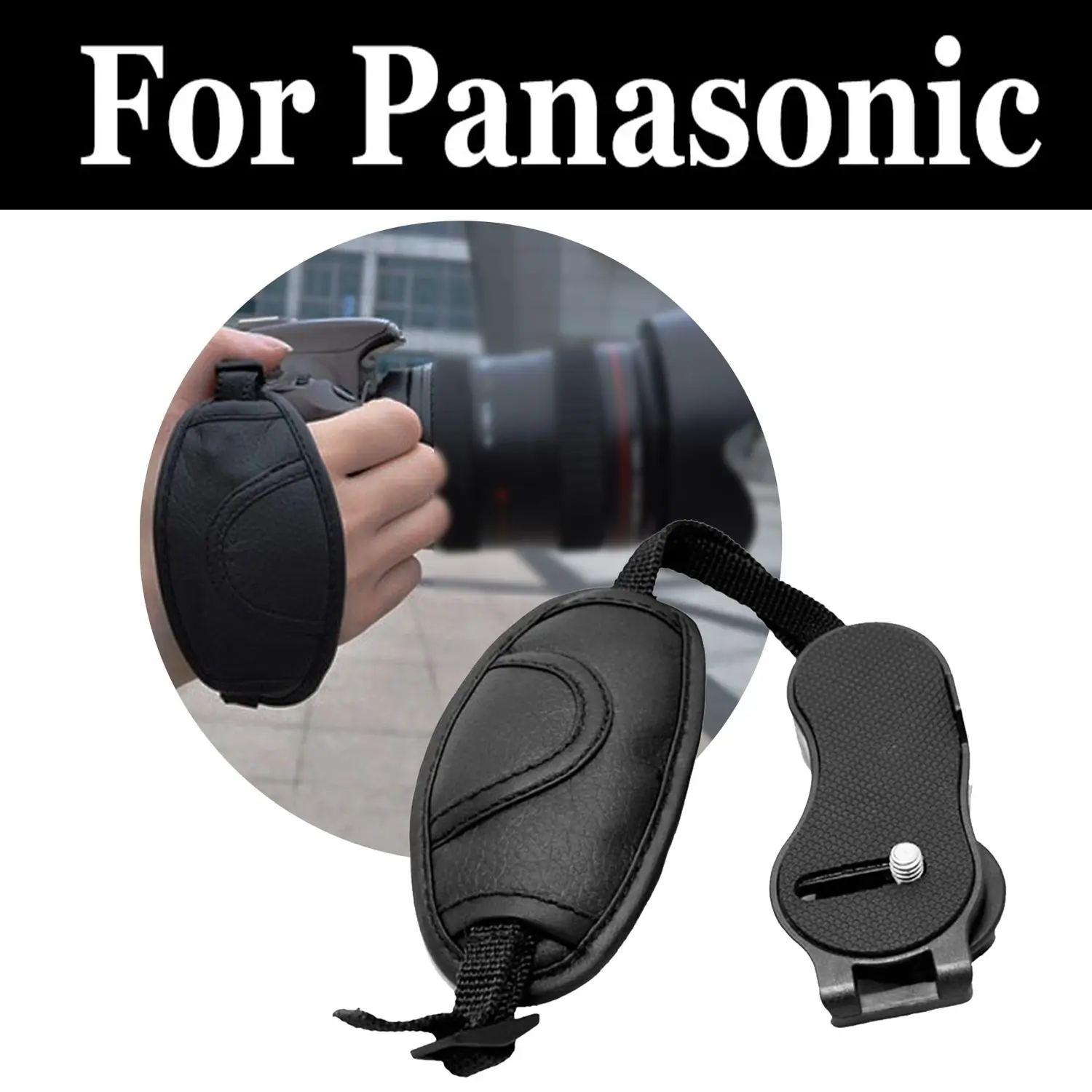 Artificiale In Pelle Da Polso Hand Grip Strap Cintura Per Panasonic Lumix Dmc-Dc Gx800 Gf9 Fz82 Ft7 Tz200 Tz90 Tz95 Fh20 Zs200 Zs70 Zs80