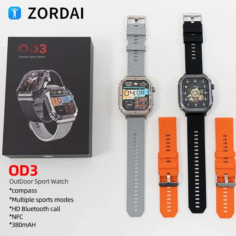 Nuovo Zordai Od3 Originale Smart Watch Men Compass Bluetooth Call Ourdoor Sport Smartwatch Per Xiaomi Pk Hk8 Pro Max Hk9 Ultra2 Dt8