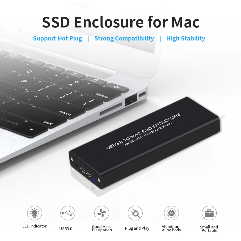 Usb3.0 A Mac Ssd Enclosure Usb3.0 In Lega Di Alluminio Ssd Enclosure Per 2013/2014/2015 Macbook Air/Pro/Retina Per Apple Ssd Caso Box