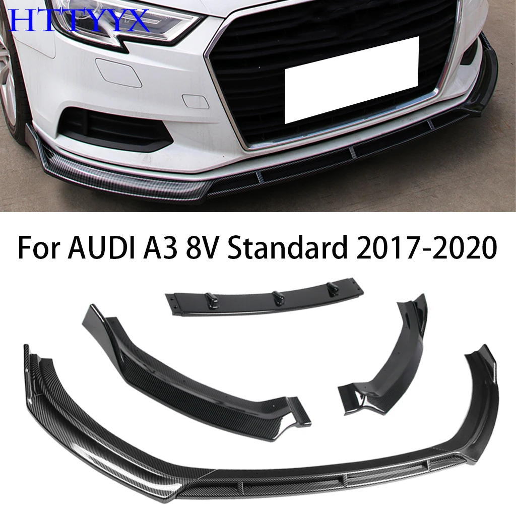 Car Front Bumper Splitter Lip Diffusore Body Kit Spoiler Guard Per Audi A3 8V Standard Edition 2017 2018 2019 2020 (Non S-Line)