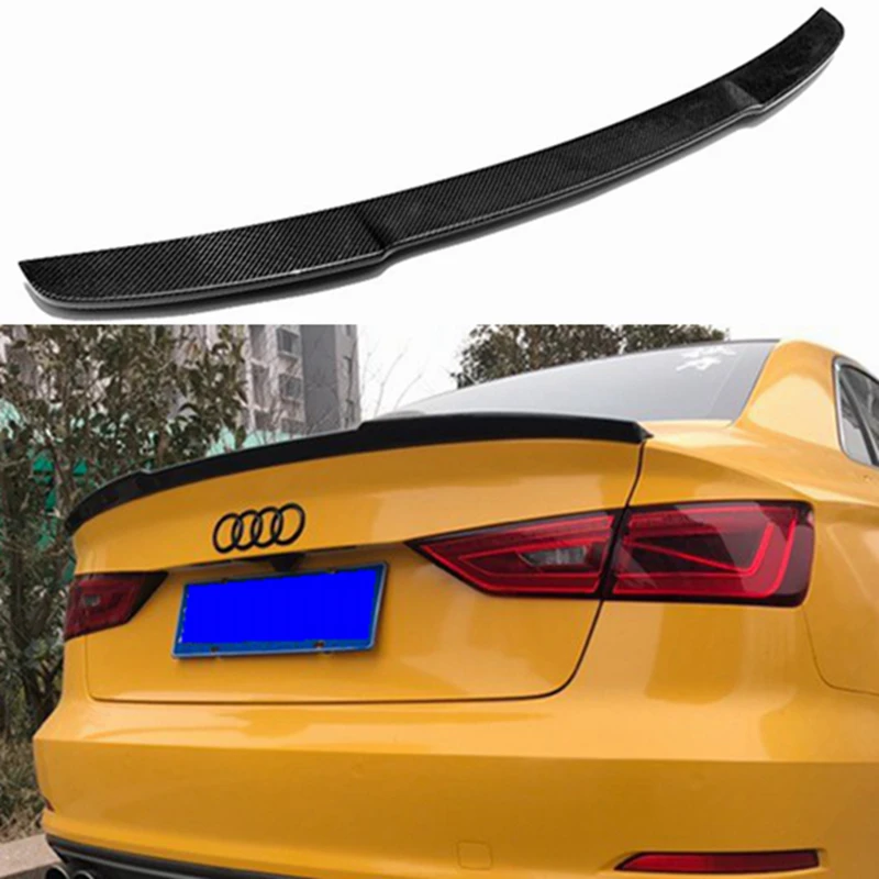 A3 S3 8V Carbon Fiber Rear Trunk Lip Spoiler Wing For Audi A3 S3 8V Sedan 2014-2017 V Style