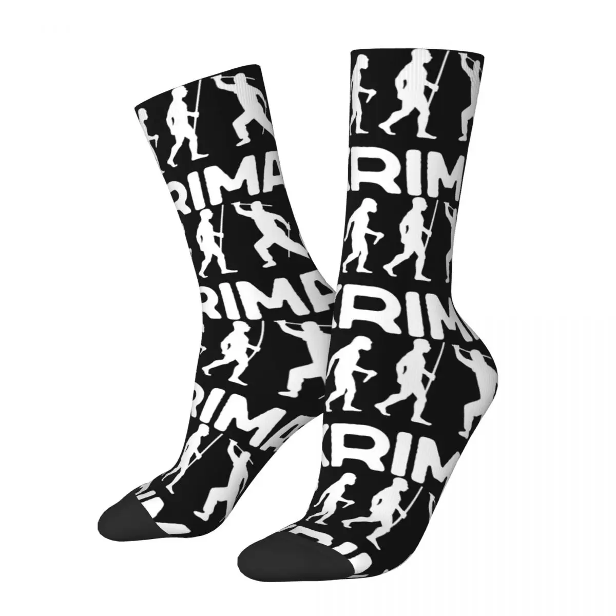 Happy Funny Calzini A Compressione Da Uomo Fma Sparring Sticks Evolution Vintage Harajuku Eskima Kali Arnis Pattern Crew Crazy Sock
