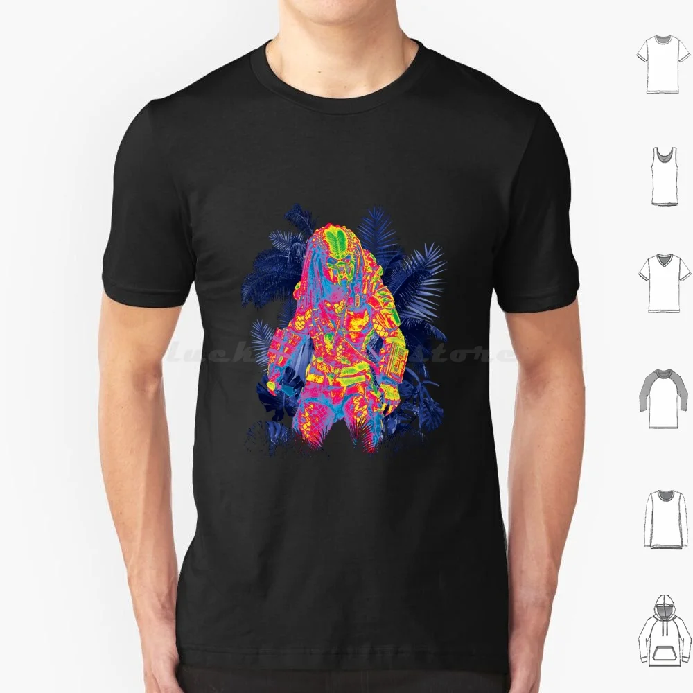 Thermal Latitant Yautja Movie Poster Arnie T Shirt Big Size 100% Cotone Thermal Latex Yautja Movie Arnie
