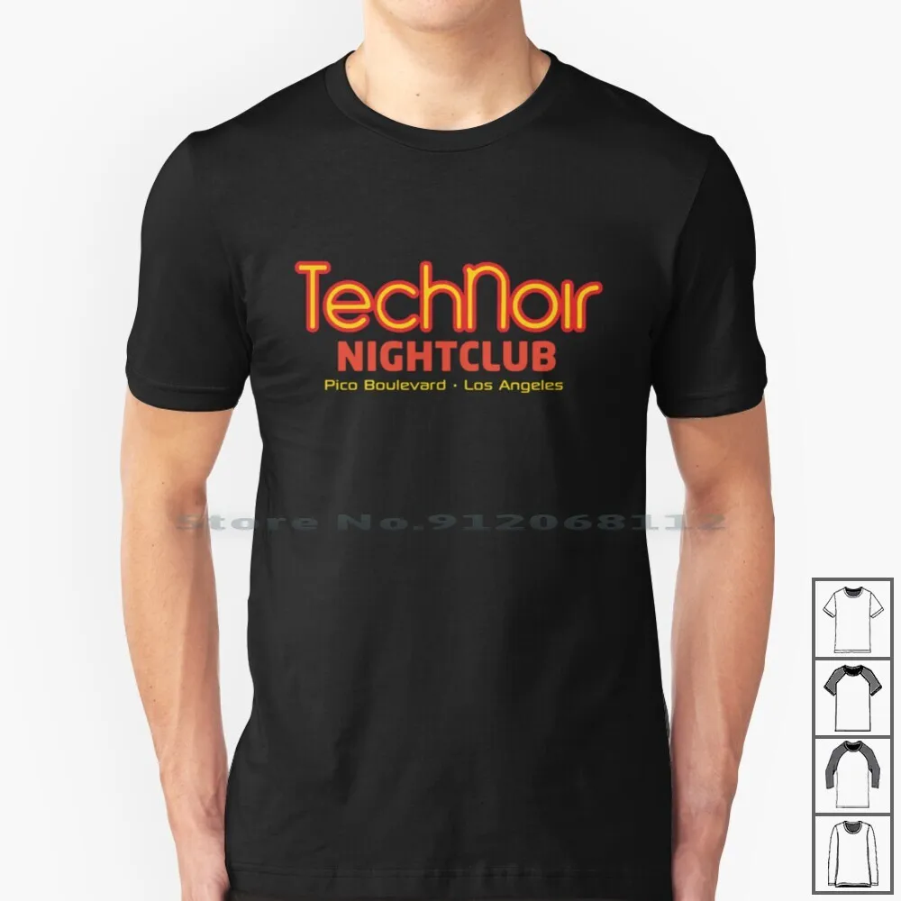 Tech Nightclub T Shirt 100% Cotton Tech Nightclub Night Technoir Terminator Alexander Schwarzenegger Arnie Robots Case Cover
