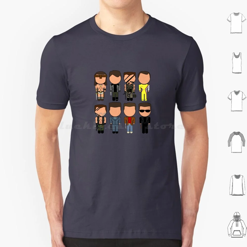Classic Arnie Movie Icone T Shirt Uomo Donna Bambini 6Xl Alexander Schwarzenegger Arnie Terminator Running Man 1980S 80S Film Action