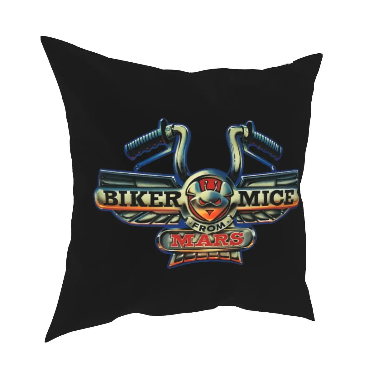 Quadrato Cartoon Biker Mouse Da Mars V1 Rimfire Serial Tv Logo Federa Copriletto Federa Pelle Morbida
