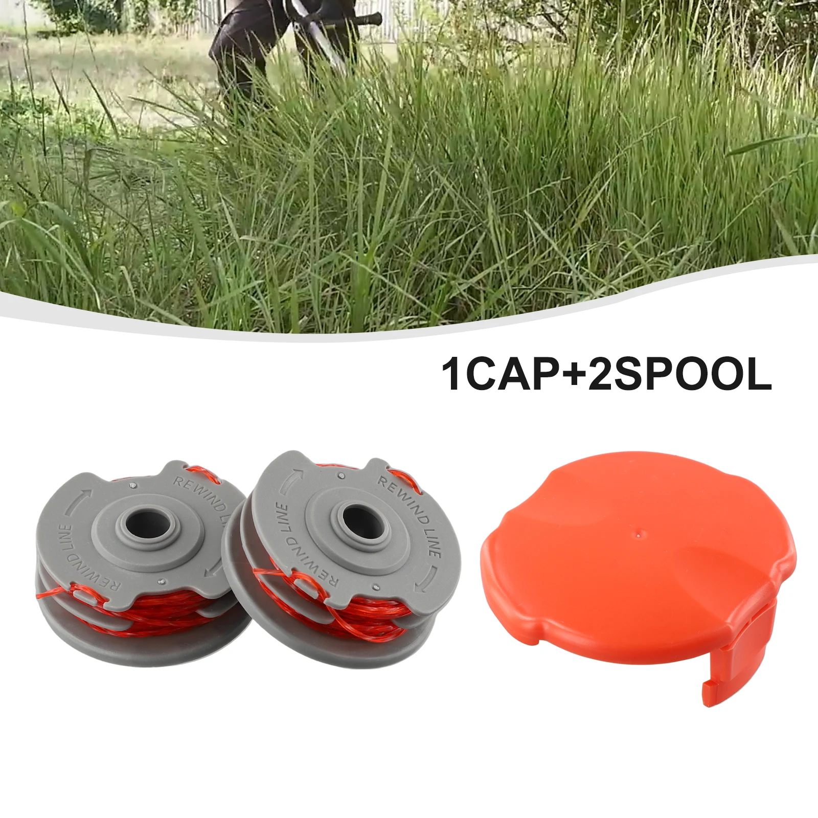 3 Pezzi Strimmer Trimmer Bobine Line Set Per Flymo Contour 500/700 Power Plus 500Xt Decespugliatore Bobine Cap Covers
