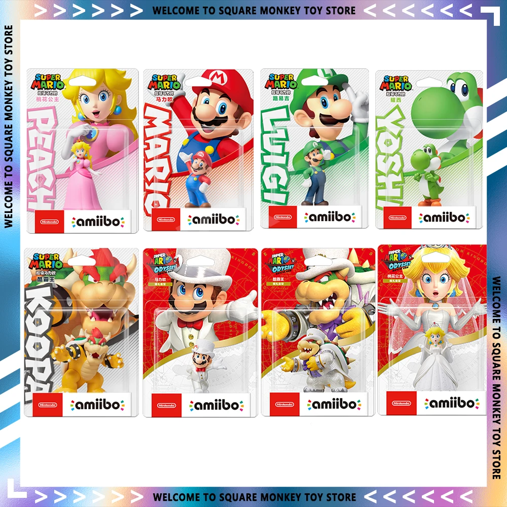 Super Mario Amiibo Anime Figure Princessrosalina Donkey Kong Nfc Nintendo Switch Odyssey 3D Action Figurine Model Doll Toy Gift