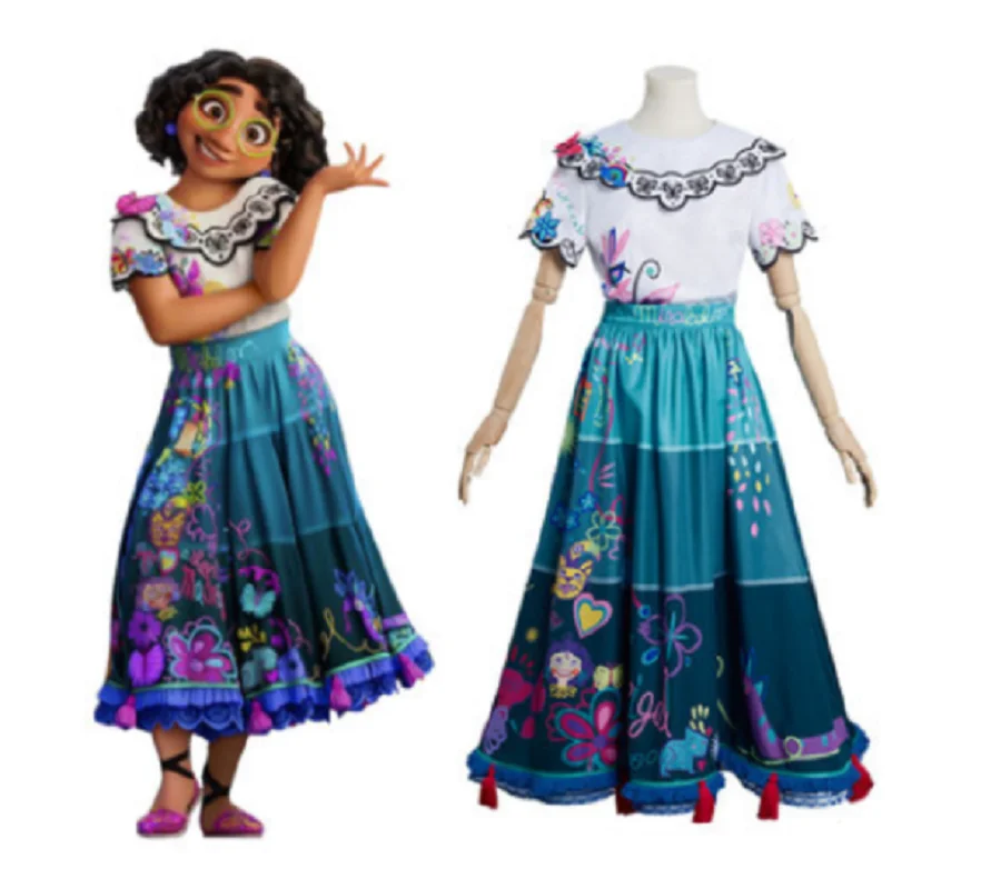 Magic House Cos Encanto Mirabelle Cosplay Full Blue Gonna Gioco Anime Costume Femminile Adulto